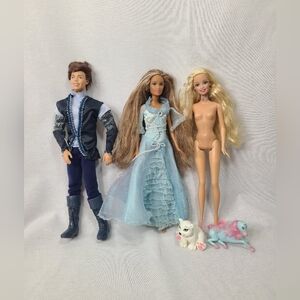 Barbie Magic of the Pegasus Doll And Animal Lot- Annika, Prince Aiden,Rayla